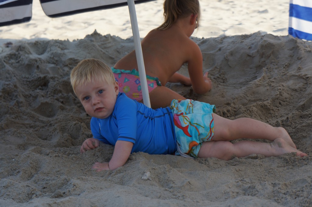 Lying in the sand