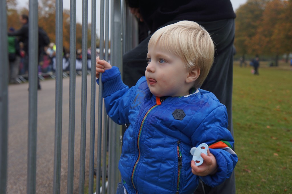 Supporting the runners at the finish line