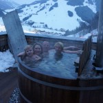 Hot tub with Oma, Opa & Maman