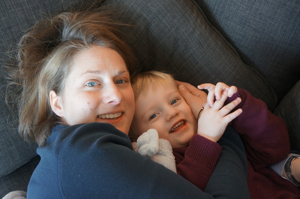 Big cuddle with Maman