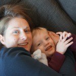 Big cuddle with Maman