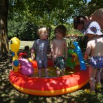 Hot water in the paddling pool