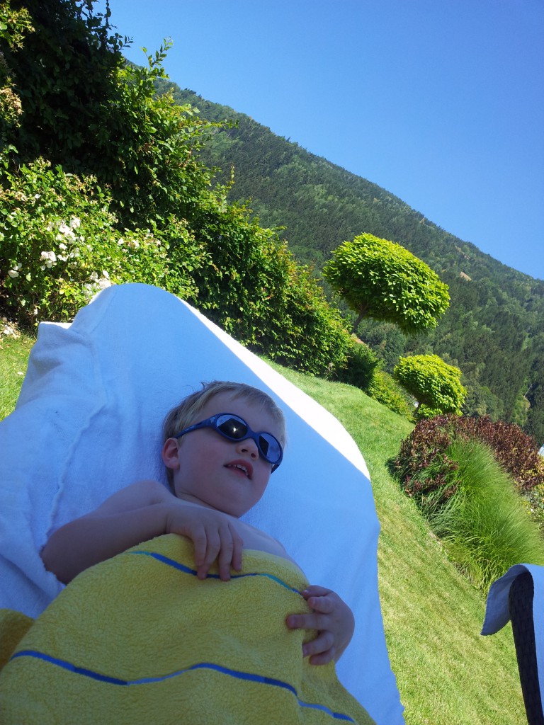 Relaxing in the shade after a swim