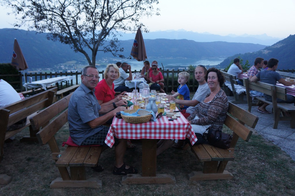 Feasting home made food at the farm