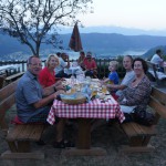 Feasting home made food at the farm