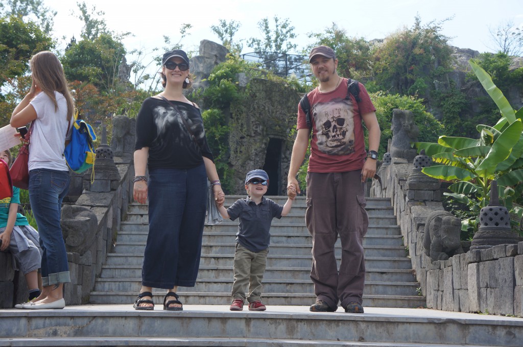 Walking down the Indonesian temple