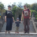 Walking down the Indonesian temple