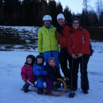 Sledging with Chiara and Alessia