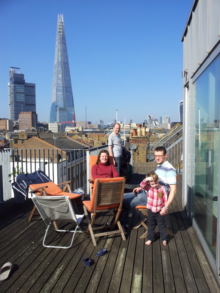 My terrace with Mirza and Nigel