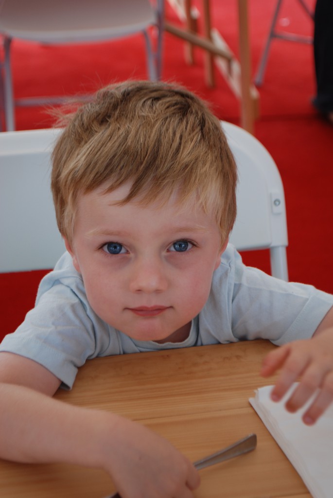 Patiently awaiting breakfast