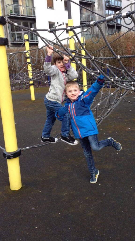 On the play ground with old mates